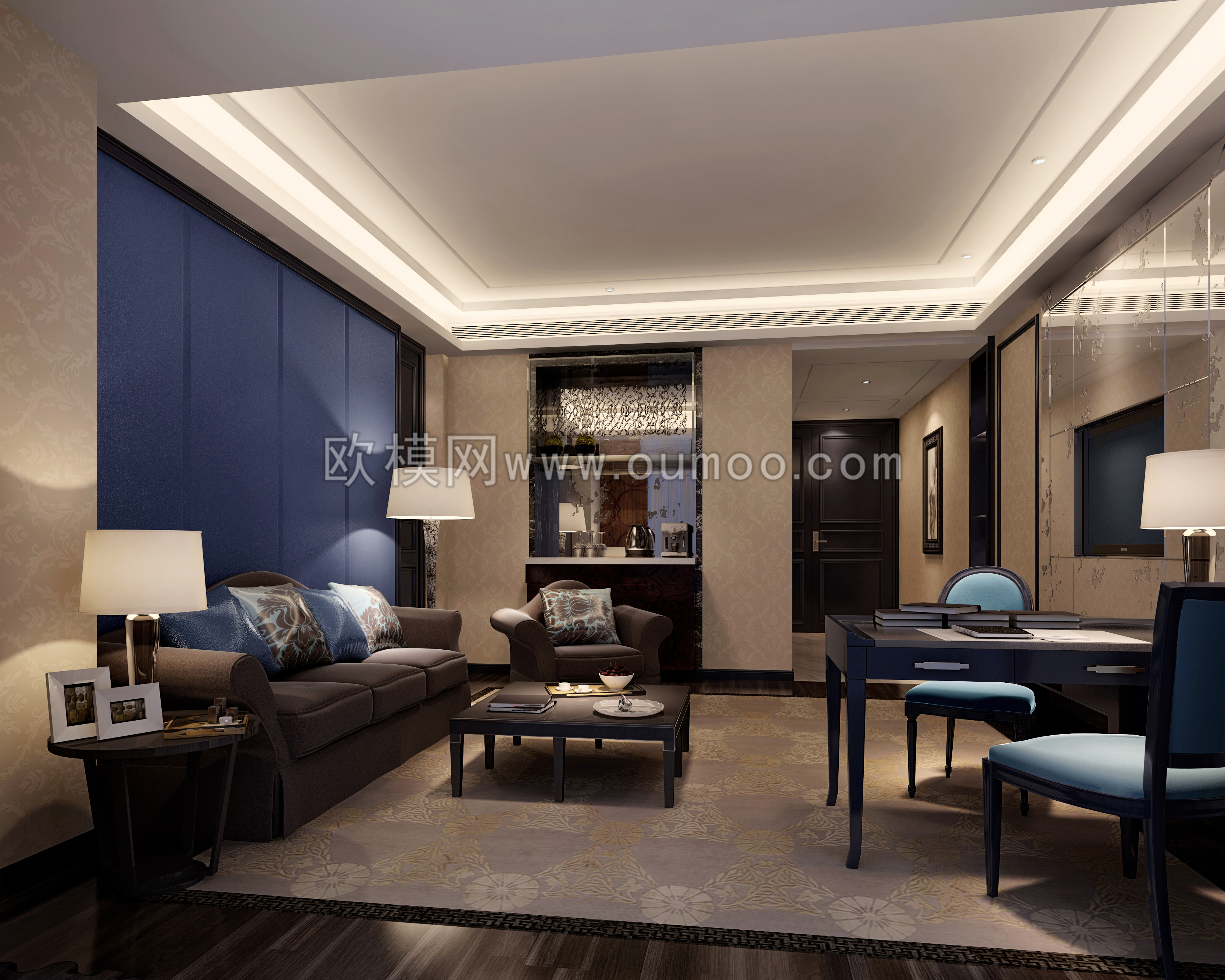 中式客厅3d模型下载 (198)