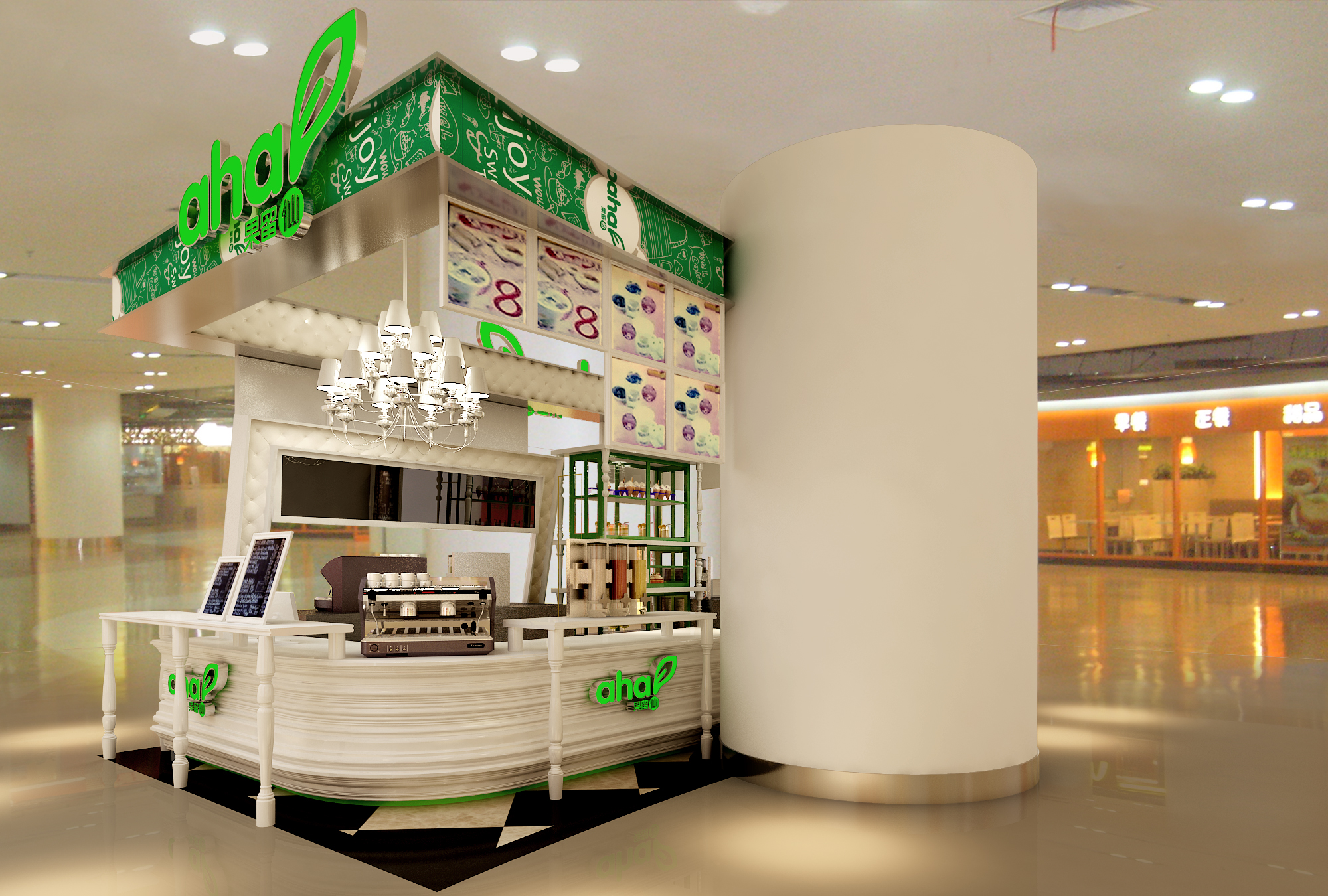 现代商场面包奶茶店3d模型