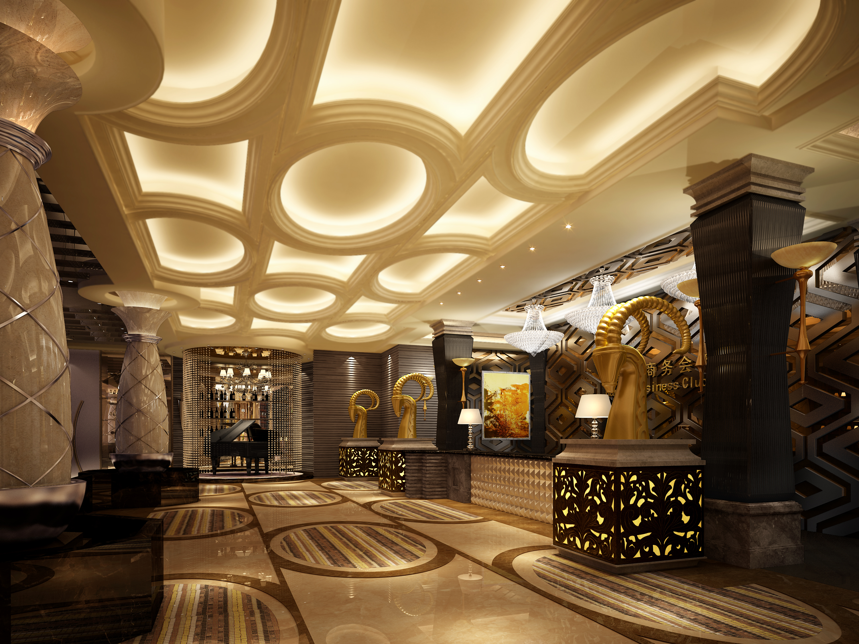 欧式酒店大堂3d模型