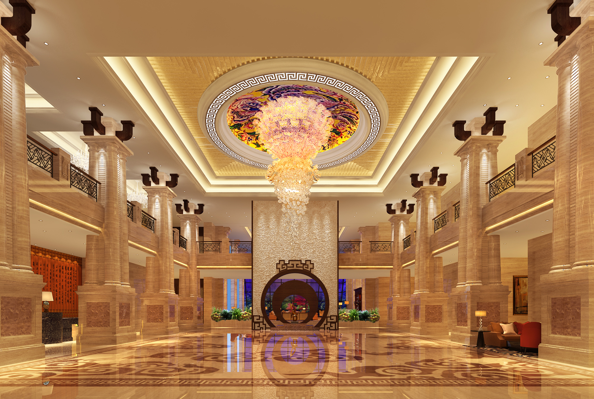 欧式酒店大堂3d模型