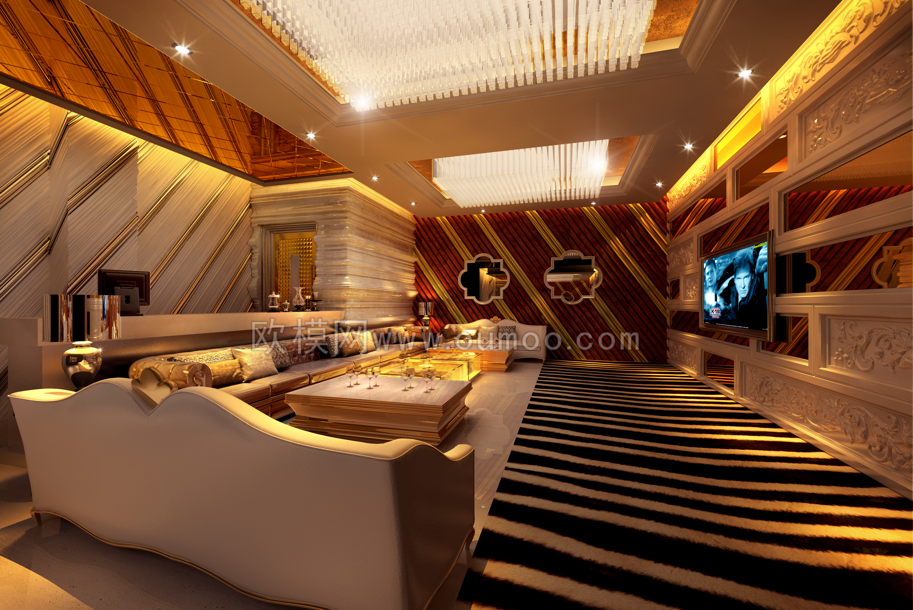 欧式ktv包厢3d模型
