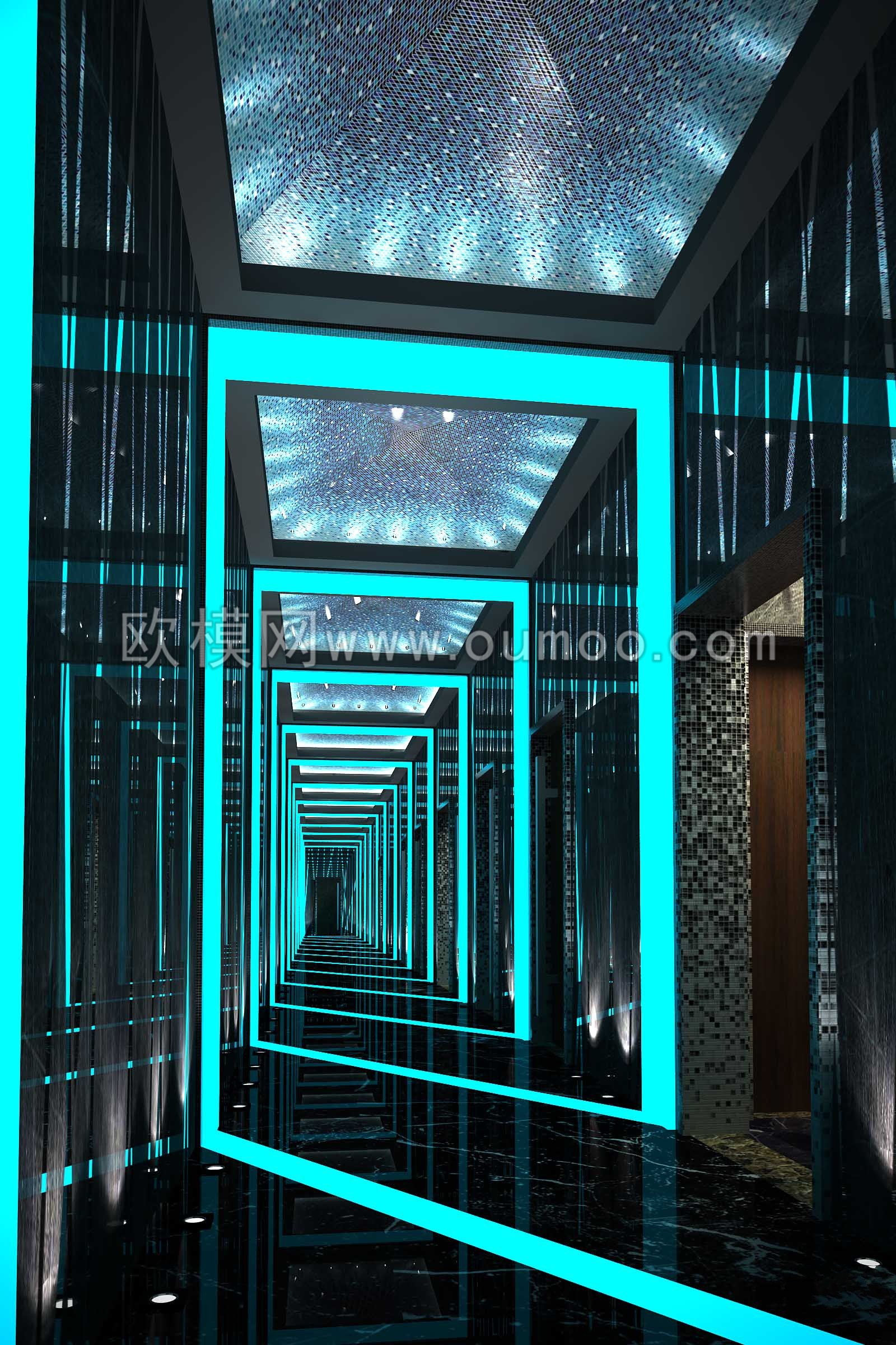 现代走廊过道3d模型