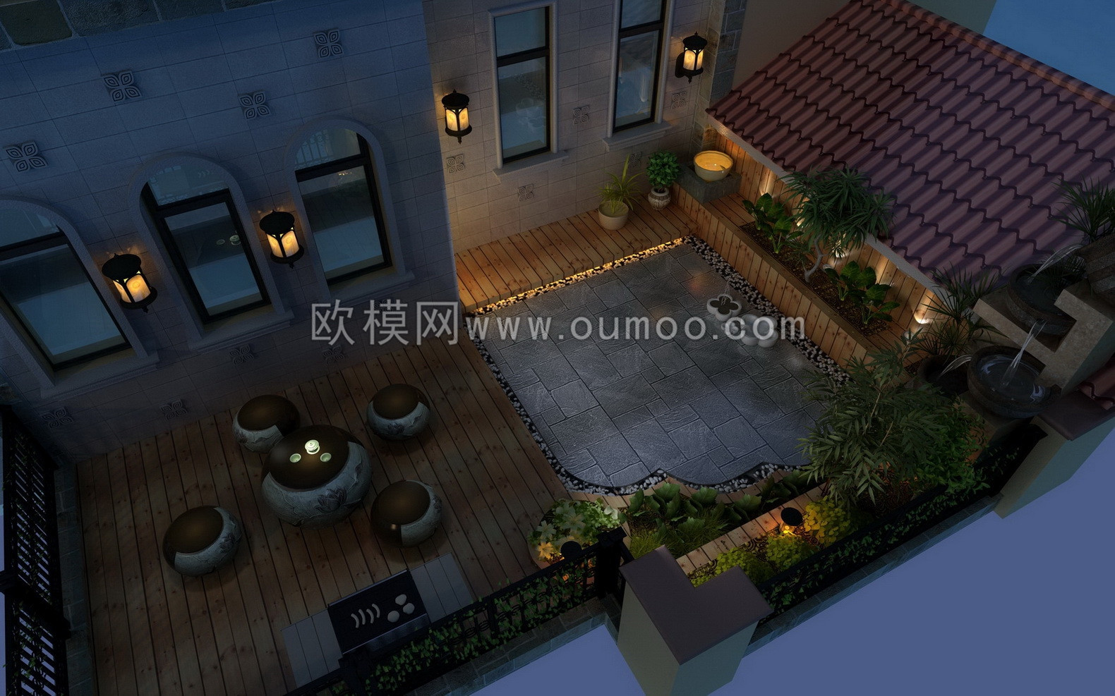 中式阳台、花园3D模型免费下载 (22)下载_ID10664015_3dmax免费模型-欧模网