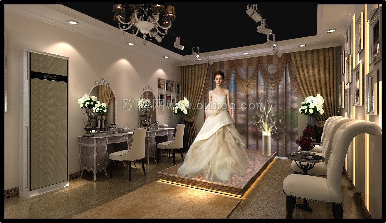 欧式婚纱店化妆间3D模型免费下载-免费3dmax模型库-欧模网