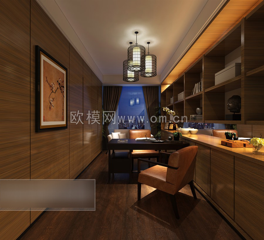书房空间3d模型下载 (30)-免费3dmax模型库-欧模网