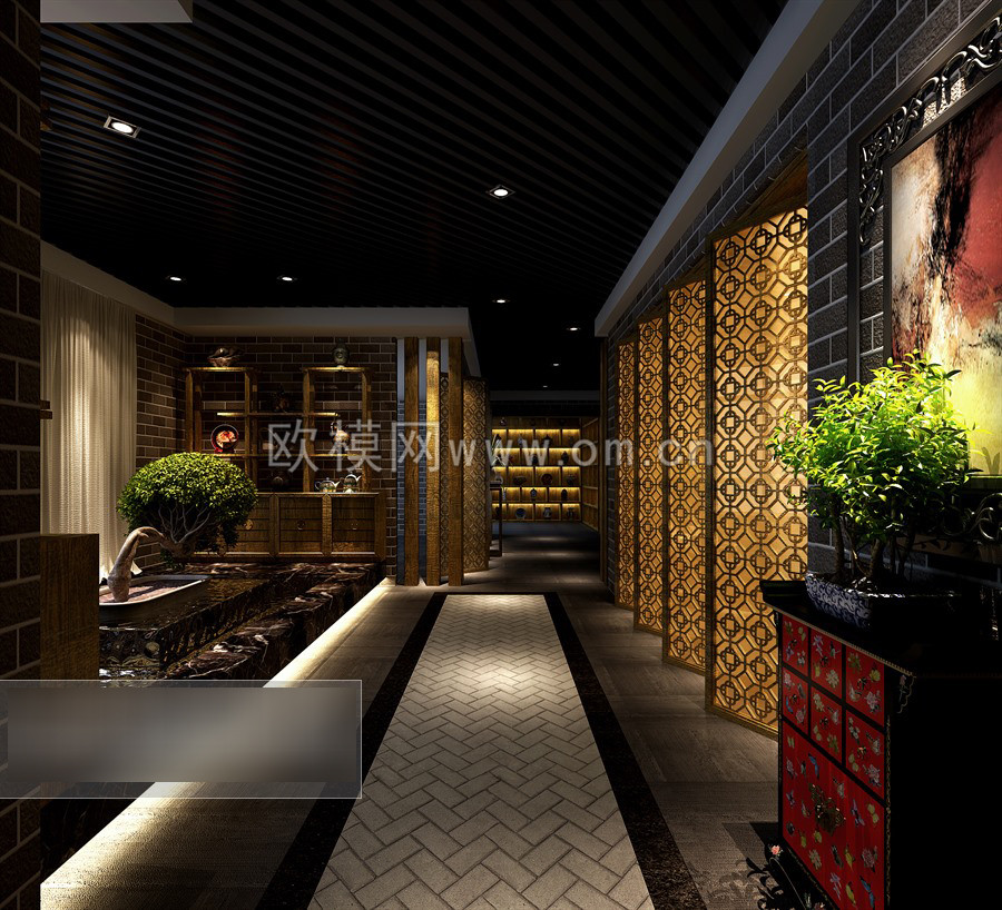 走道通道3d模型下载 (37)-免费3dmax模型库-欧模网