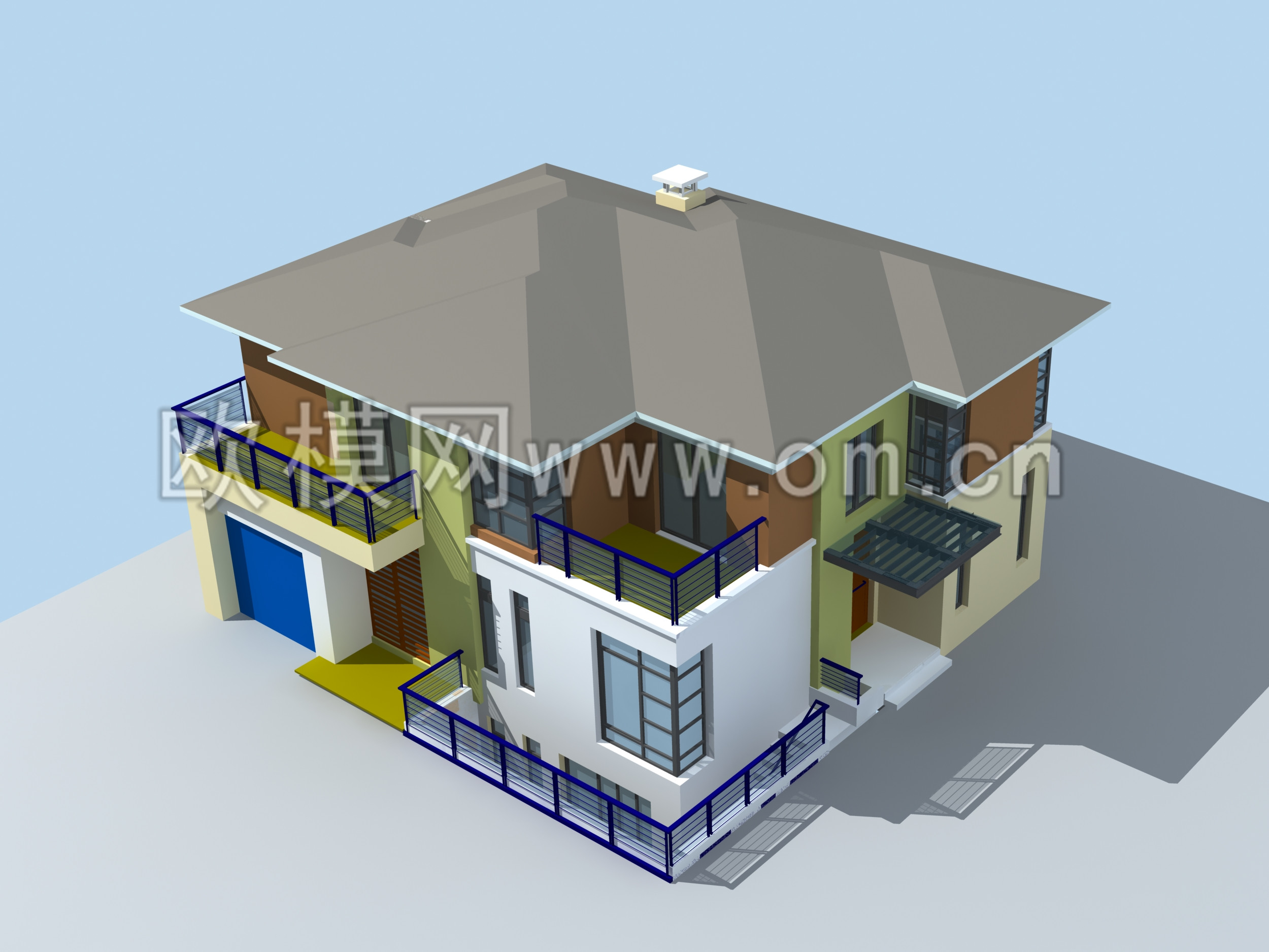 别墅外观 (148)_精品3d模型_3d模型免费下载_欧模网