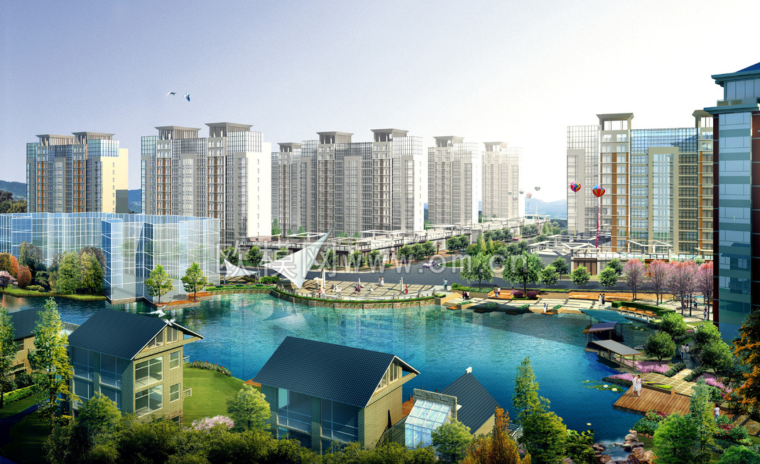 建筑外景psd (159)-免费3dmax模型库-欧模网