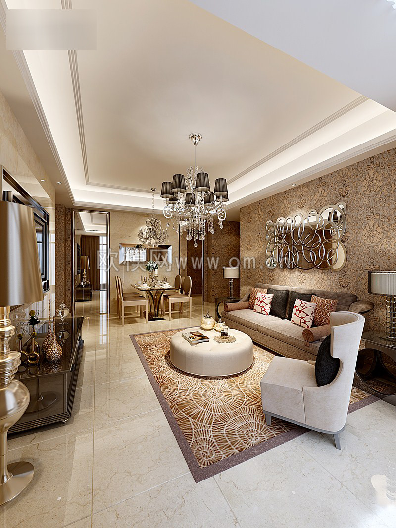 欧式客厅3d模型(96)