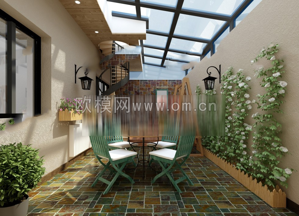 阳台花园3D模型免费下载-免费3dmax模型库-欧模网