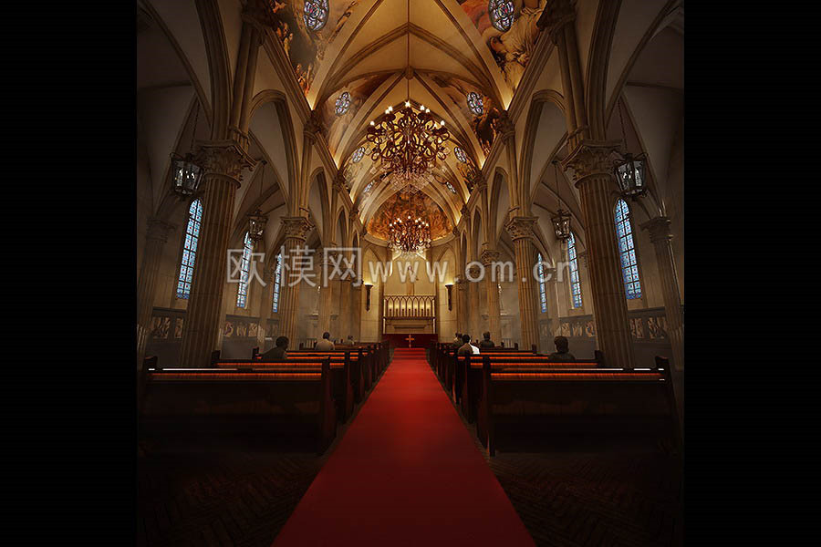 欧式教堂3D模型