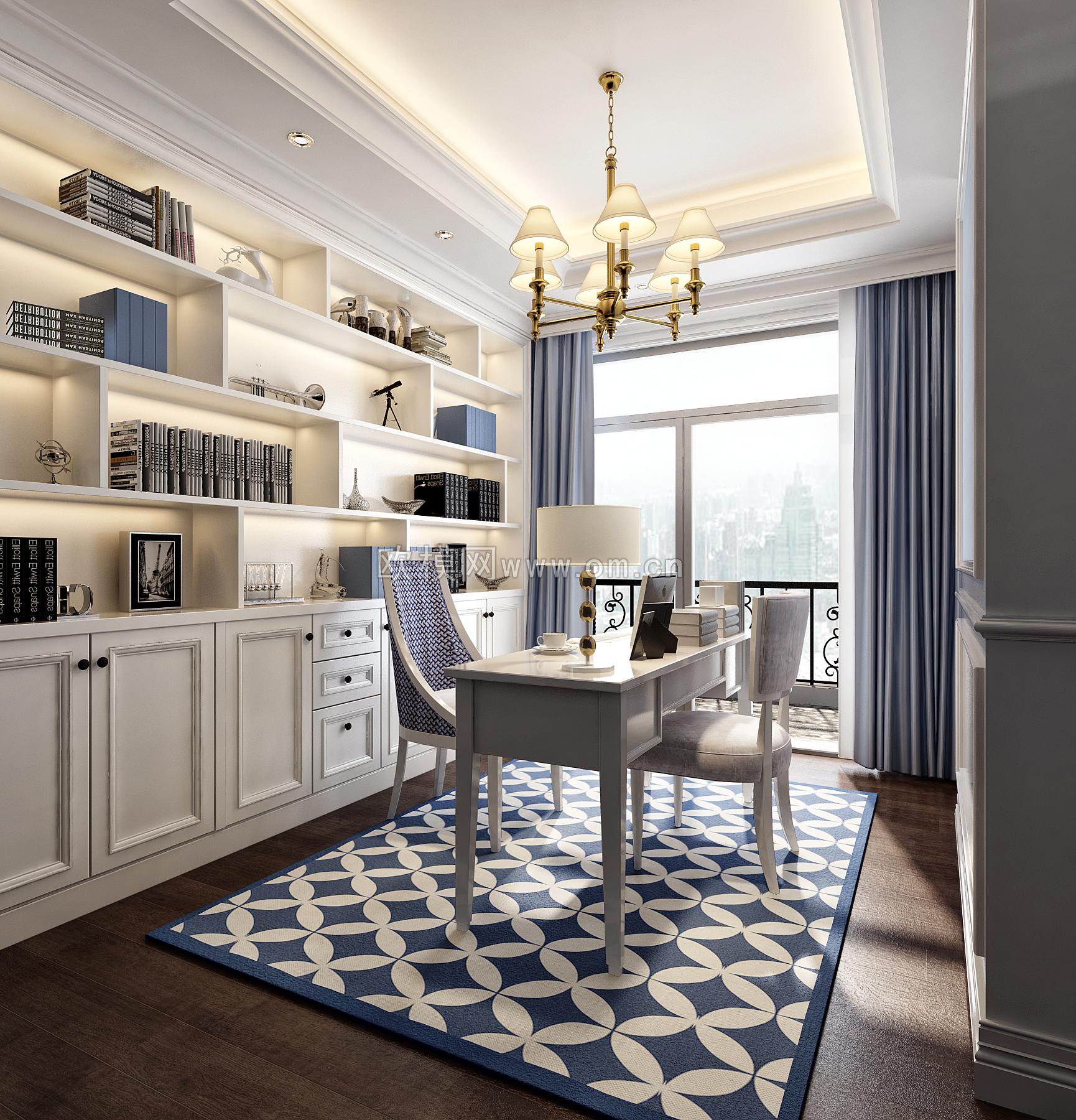 欧式书房3d模型