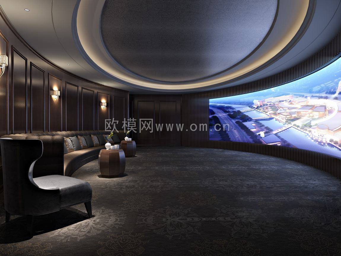 现代销售中心影音室3D模型