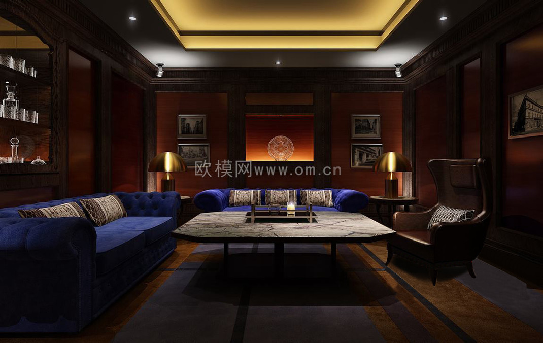 欧式娱乐会所包间3d模型-免费3dmax模型库-欧模网