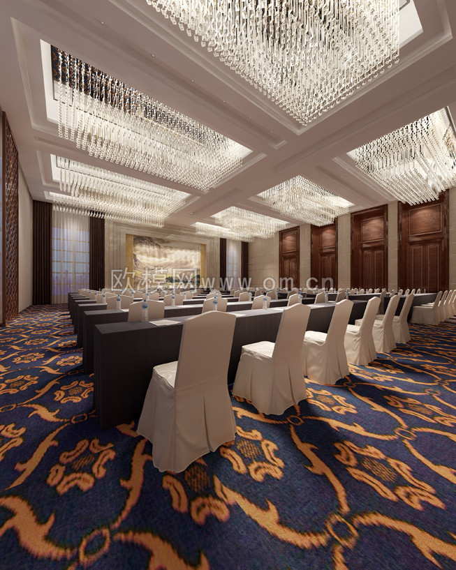 现代酒店多功能会议厅3D模型免费下载-免费3dmax模型库-欧模网