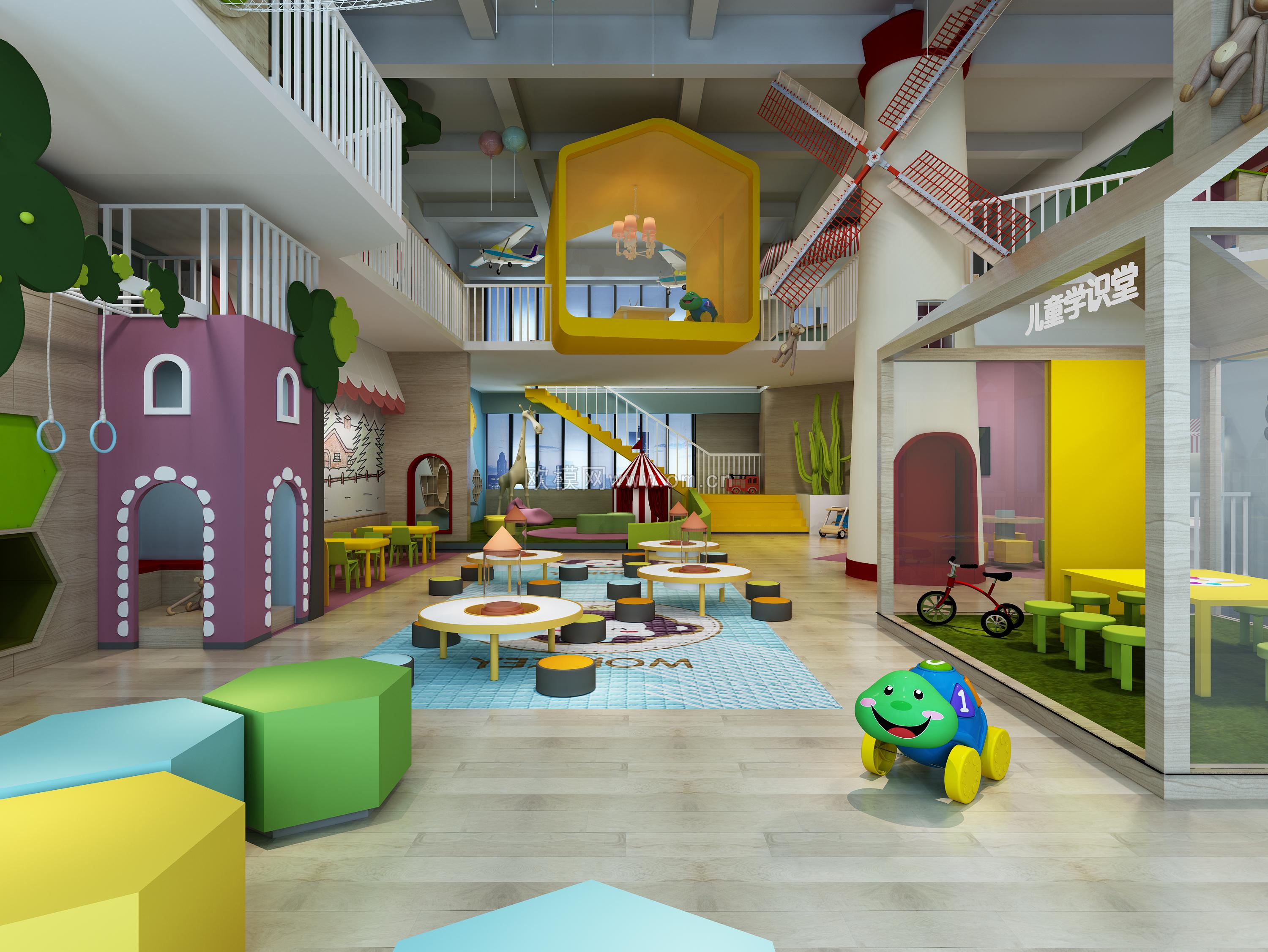 现代幼儿园3d模型