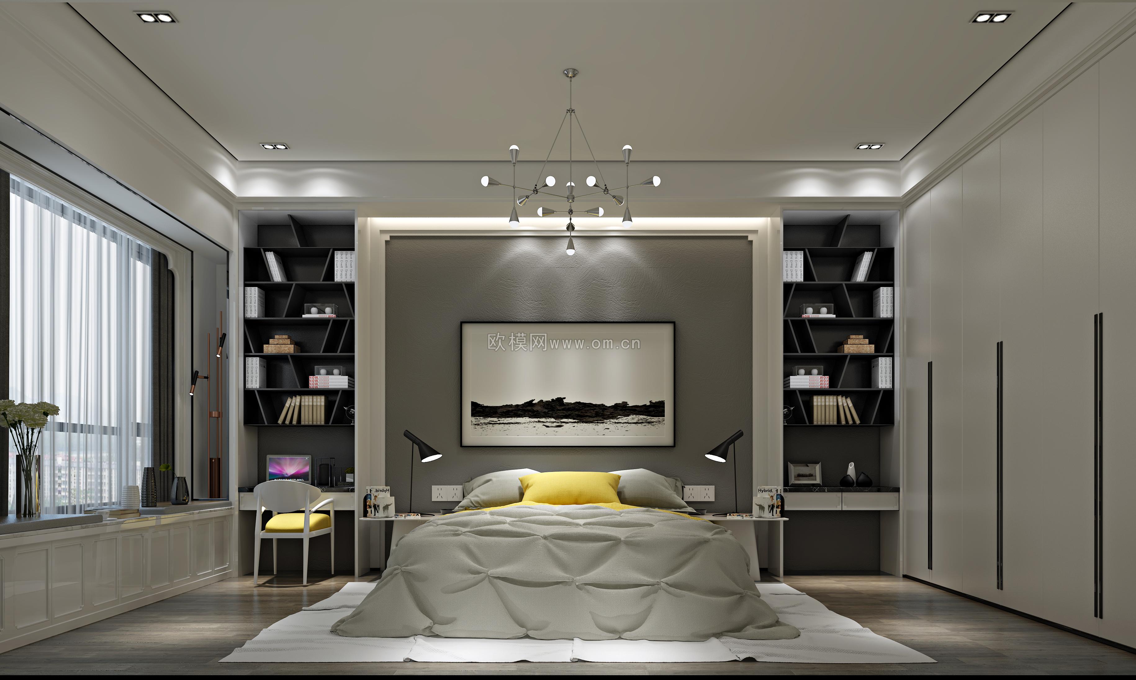 现代卧室空间3d模型