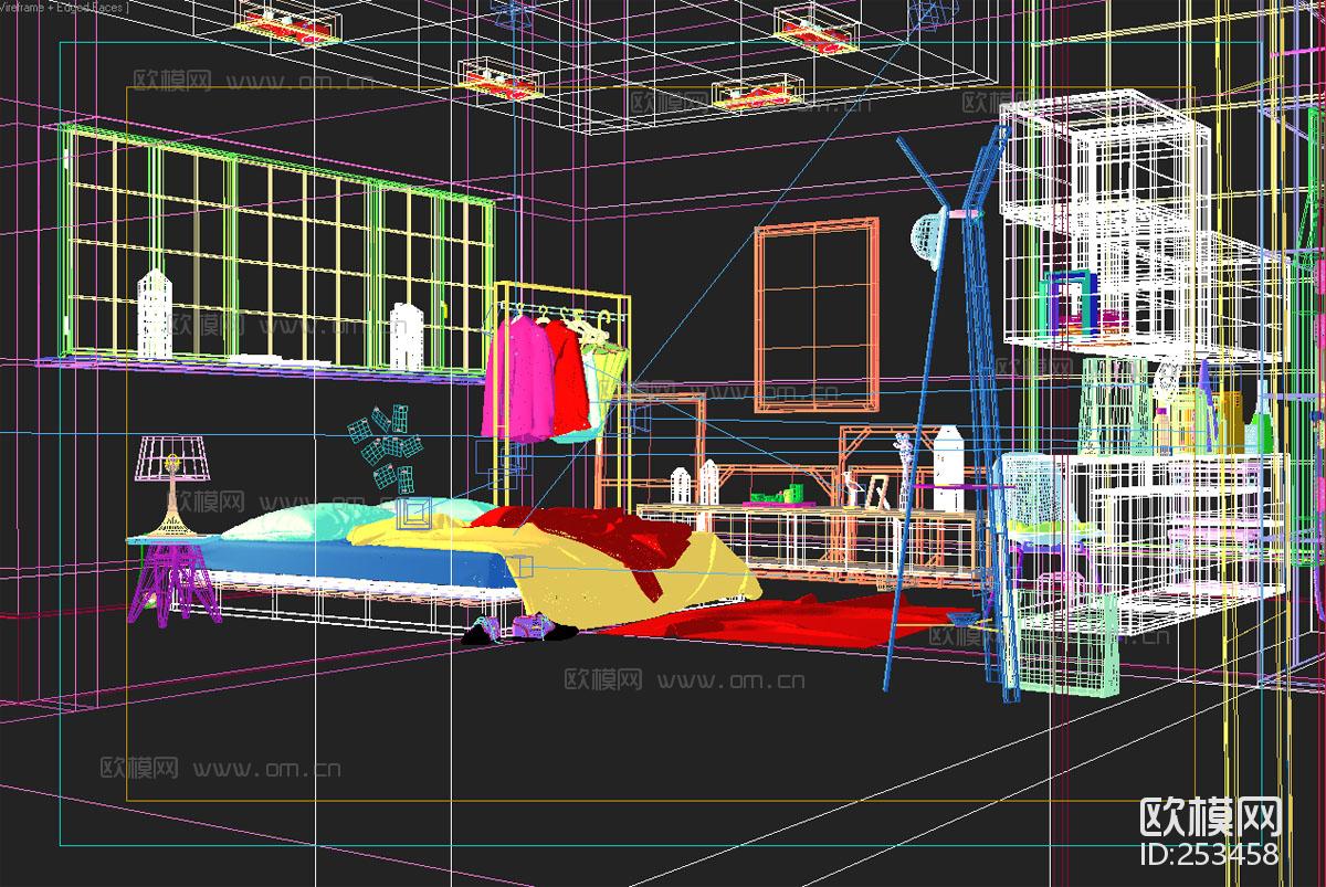 北欧卧室3D模型