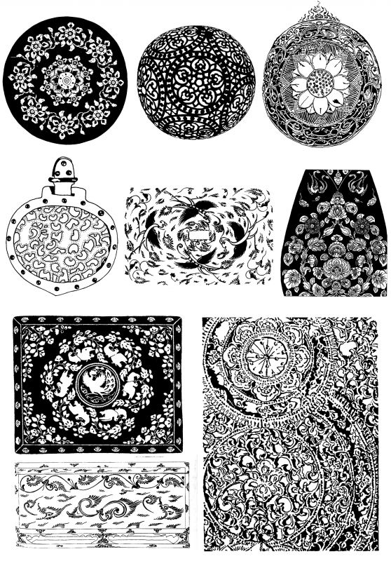凹凸黑白-装饰花纹 180下载