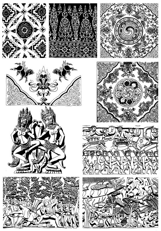 凹凸黑白-装饰花纹 218下载