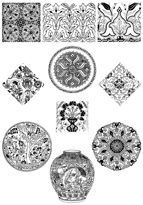 凹凸黑白-装饰花纹 231下载