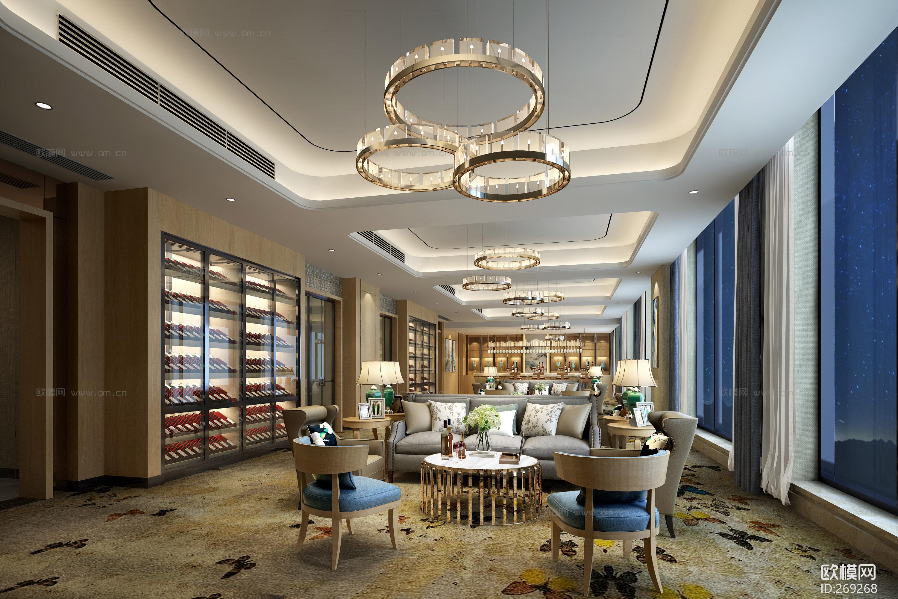 会所红酒雪茄区3d模型下载