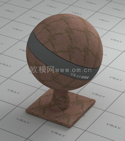  棕色墻布  