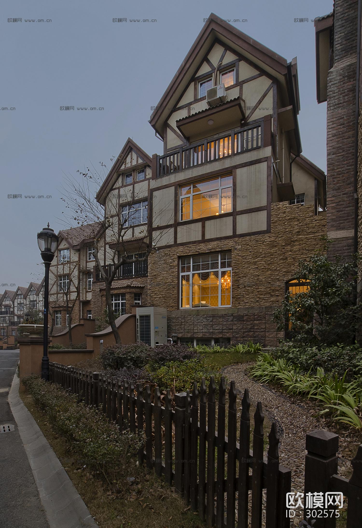 东墅山庄别墅施工图下载（渲染图4）