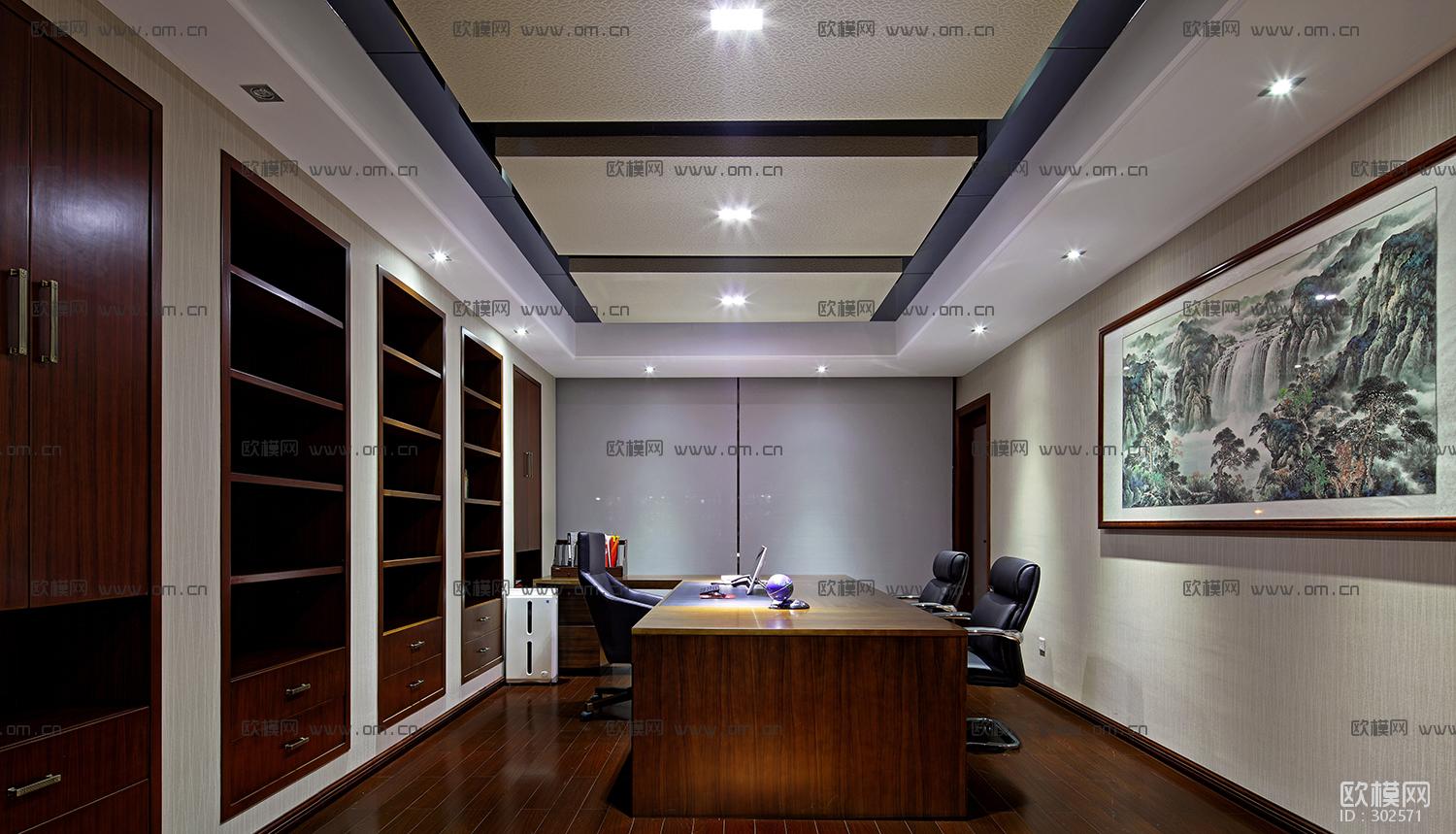 江西南康华瑞地产办公室设计施工图下载（渲染图2）