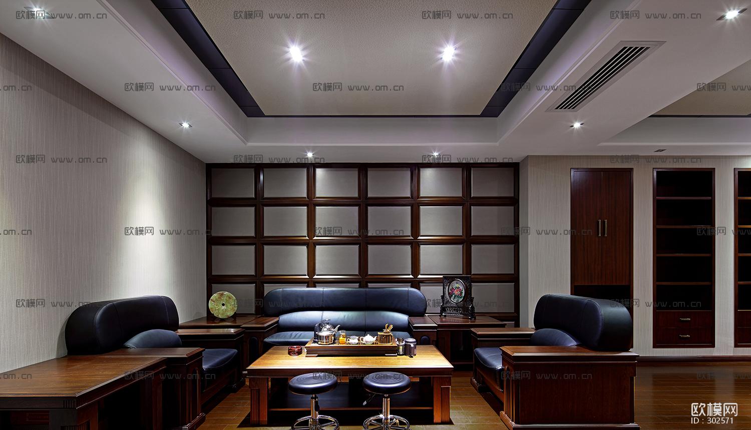 江西南康华瑞地产办公室设计施工图下载（渲染图3）