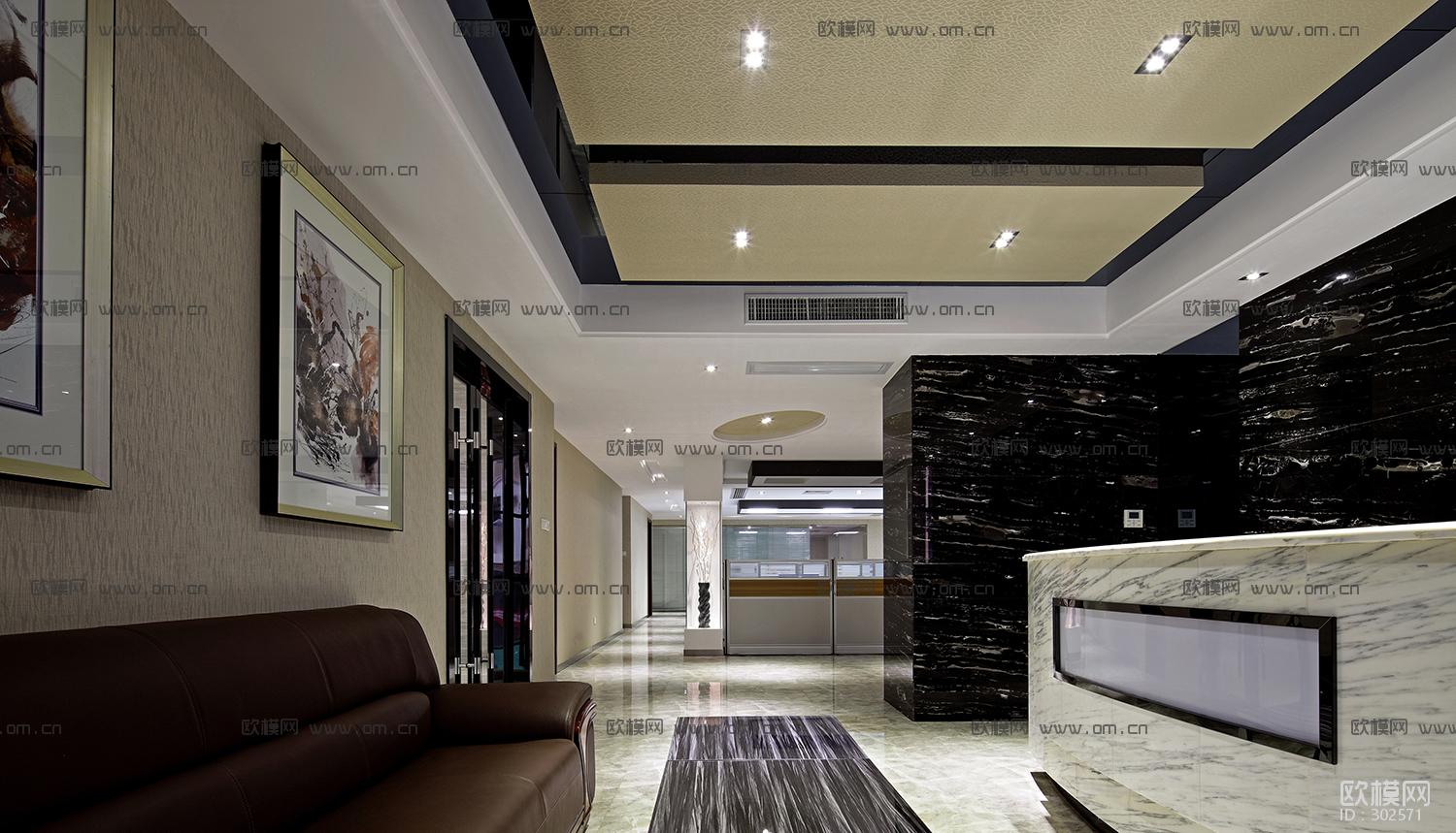 江西南康华瑞地产办公室设计施工图下载（渲染图5）