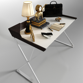 现代书桌文具台灯组合3d模型