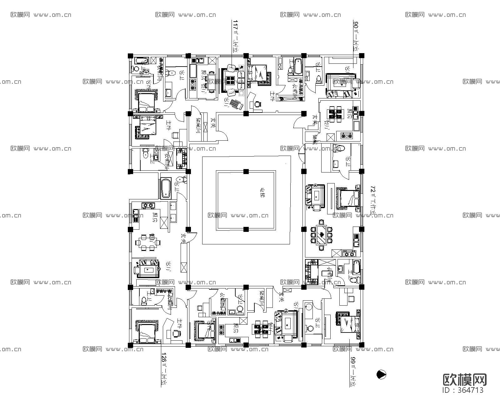某居民楼平面布置图下载