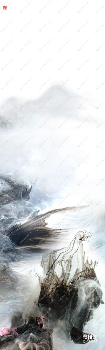 水墨意境装饰画下载（渲染图2）