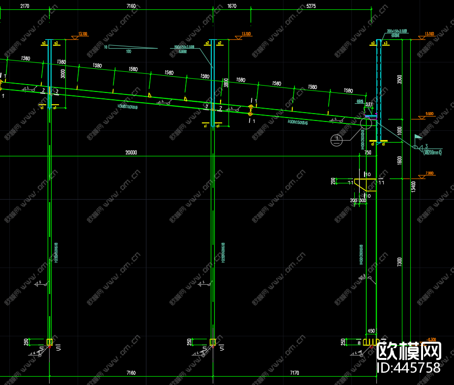 某厂房钢结构下载（渲染图2）