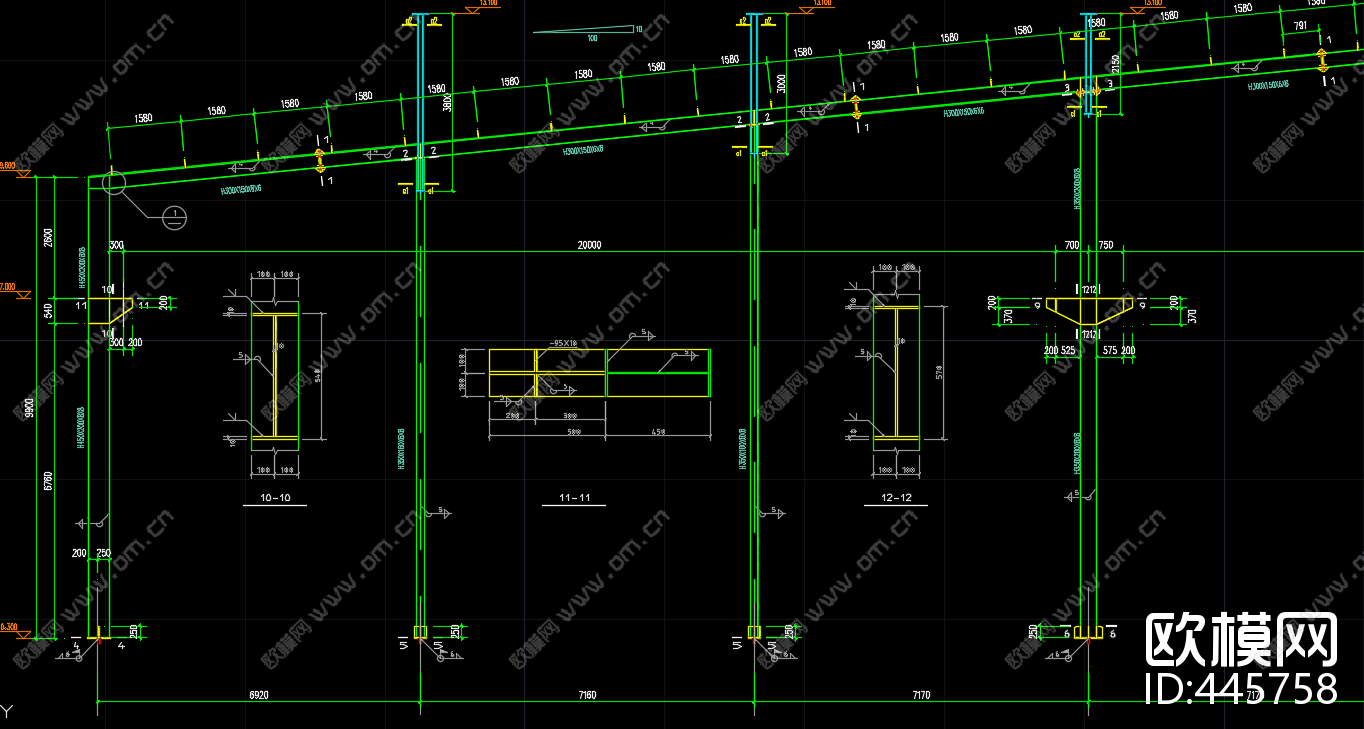 某厂房钢结构下载（渲染图1）
