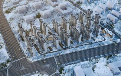 住宅小区雪景