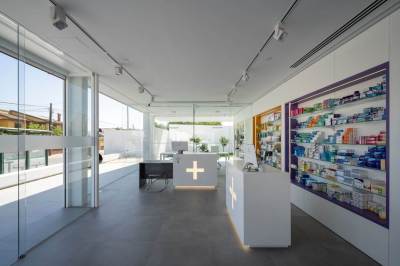 现代 极简 创意 药店 收银台