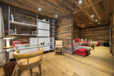 北欧 复古 做旧 原木 书房 书桌椅