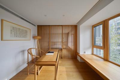 新中式 复古 原木 书桌椅 书房