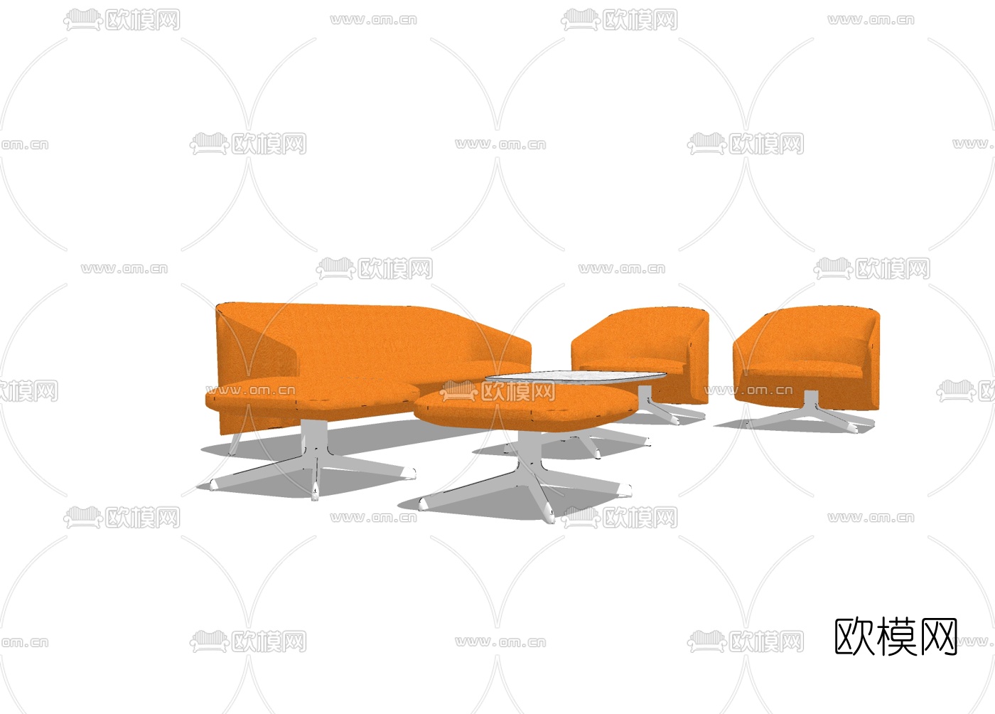 现代办公沙发免费su模型下载