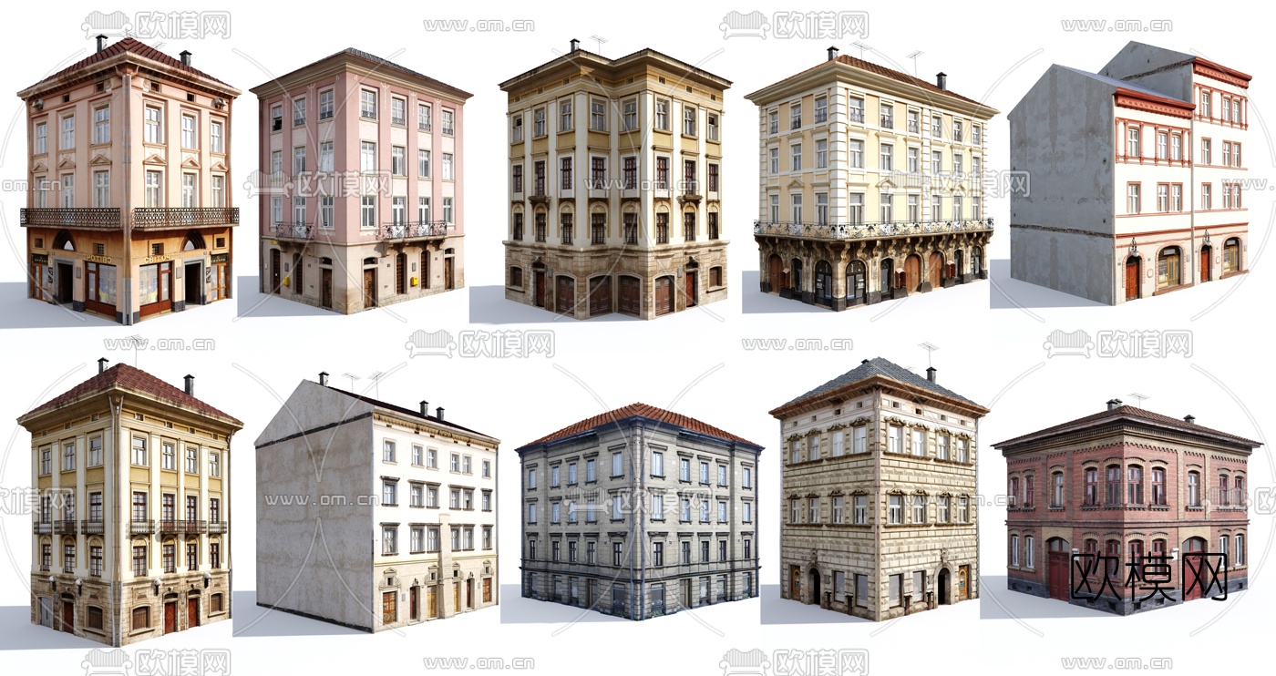 欧式房屋建筑构件3d模型