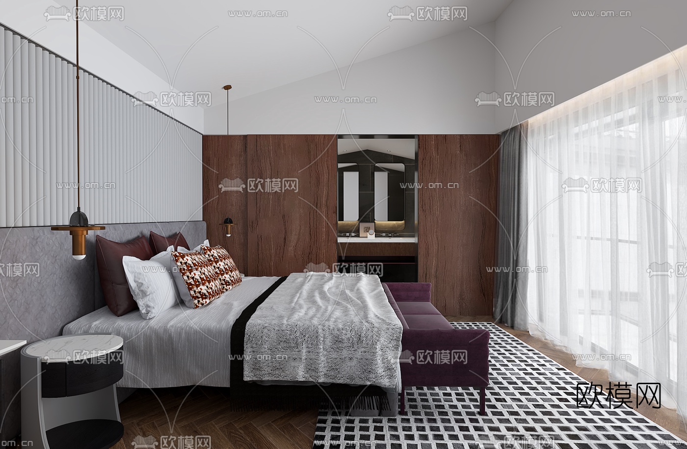 LSD葛亚曦设计 现代卧室主人房3d模型下载