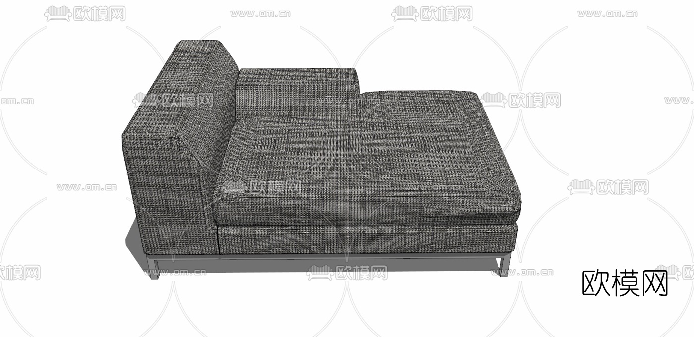 现代布艺贵妃椅免费su模型下载