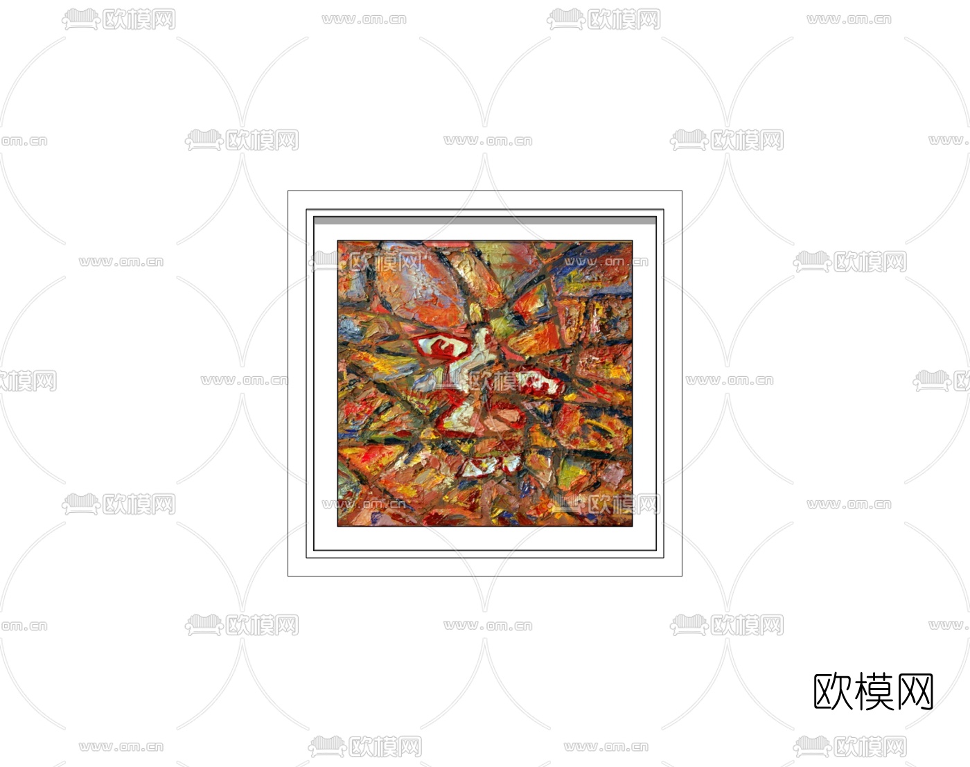 现代油画装饰画免费su模型下载