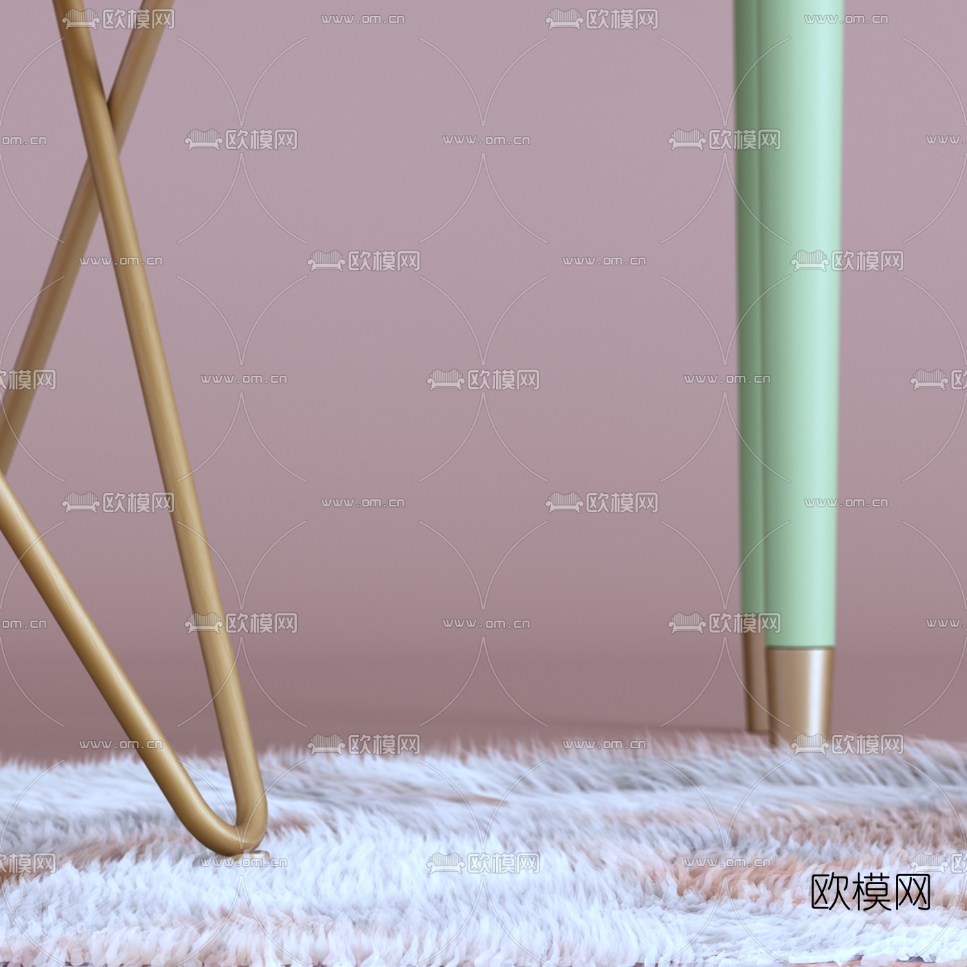 北欧轻奢梳妆台3d模型