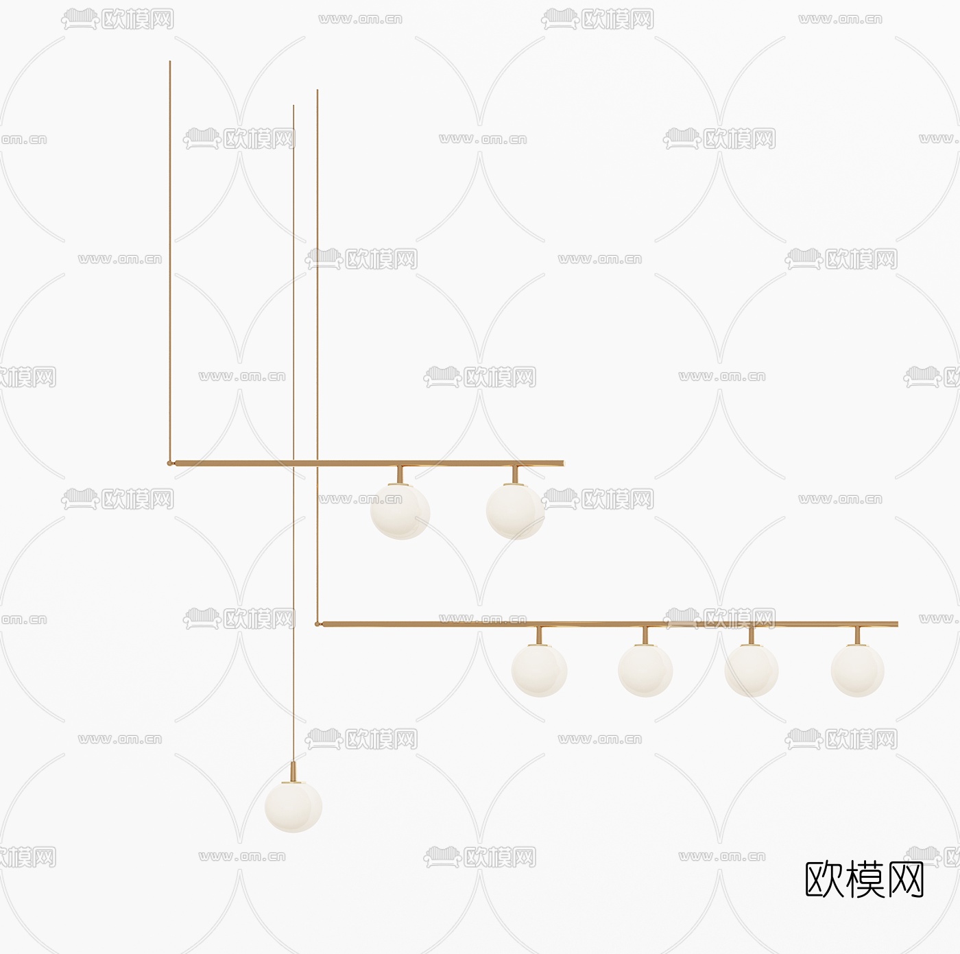 现代轻奢吊灯3d模型