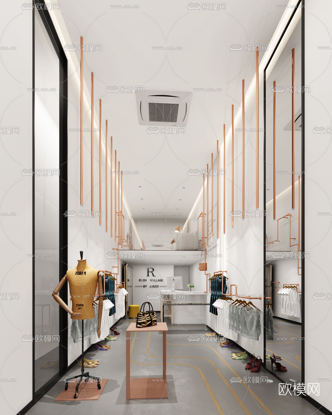 现代服装店3d模型