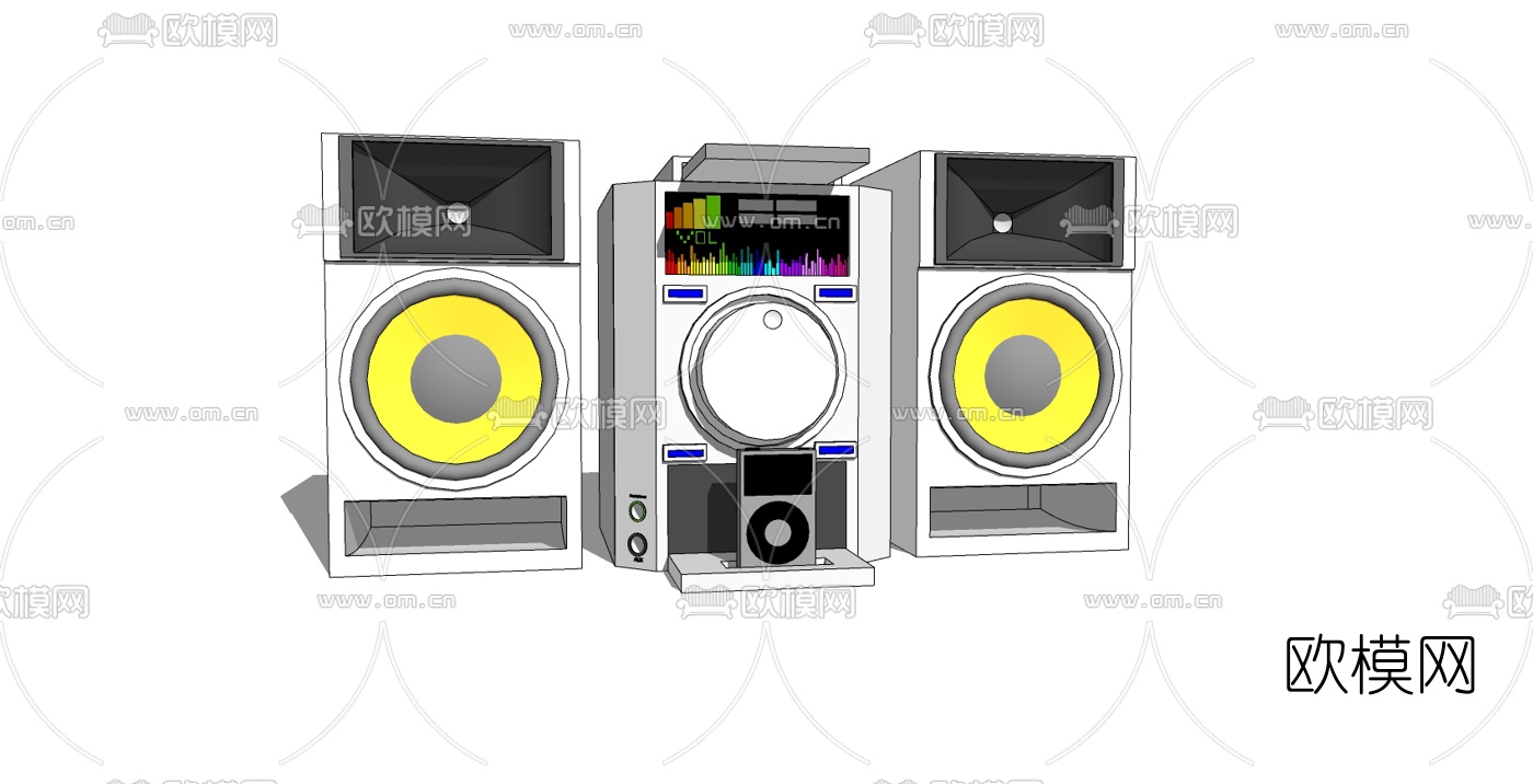 现代音响组合免费su模型下载