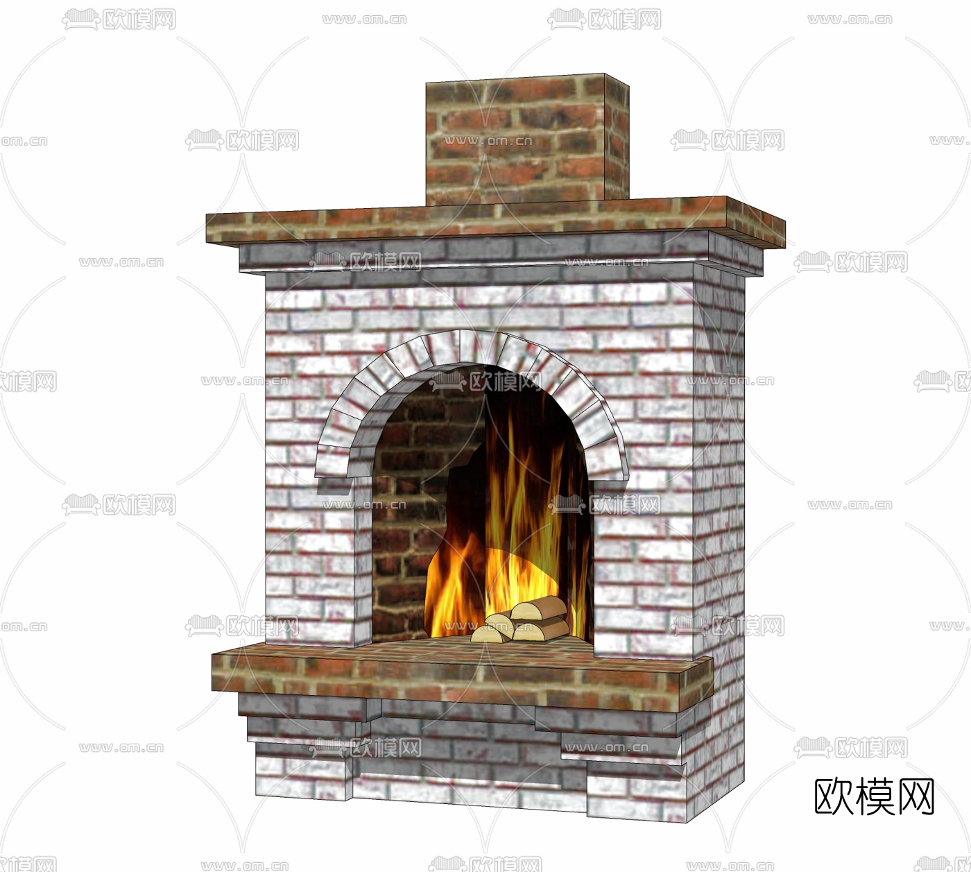 现代壁炉免费su模型下载